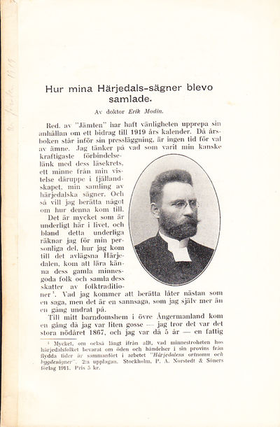Hur mina Härjedals-sägner blevo samlade [=…