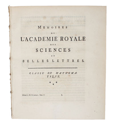 De la Controverse entre Mrs. Leibnitz & Bernouilli sur les Logarithmes des Nombres Negatifs e Imaginaires. (Controversy between Mr Leibniz and Mr Bernouilli on the logarithms of negative and imaginary numbers). (photo 2)