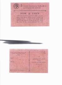 cover of Jonathan Cape Ephemera: Order Form for Now and Then a JC Catalogue - Circa 1928