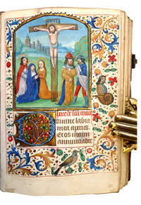 Book of Hours, in Latin and French, illuminated manuscript on vellum by BOOK OF HOURS - c. 1500 with sixteenth century a