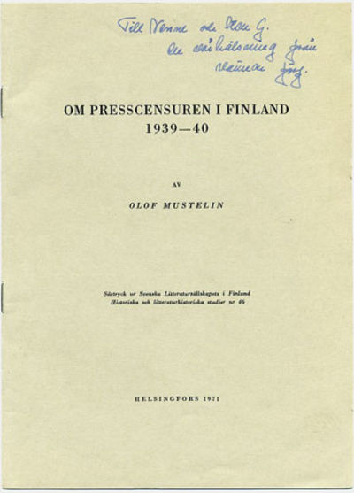 Om presscensuren i Finland 1939-40. Några…