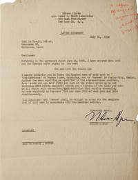 Typed agreement signed ("Nelson Algreen"), regarding rights for a Spanish language edition of The Man with the Golden Arm