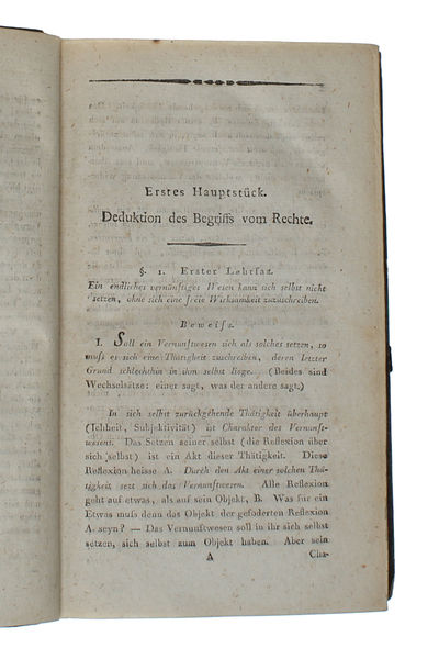 Grundlage des Naturrechts nach Principien der Wissenschaftslehre. 2 vols. - [INTRODUCING FICHTE'S SYSTEM OF ETHICAL IDEALISM] (photo 4)