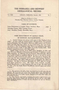 The Nebraska and Midwest Genealogical Record Vol. XXII, No. 1, January 1944