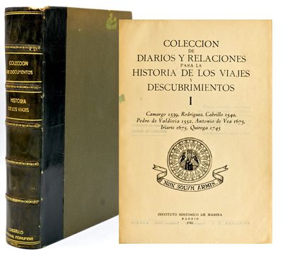[TRAVEL] [SPANISH] COLECCION DE DIARIOS Y RELACIONES PARA LAS HISTORIA DE LOS VIAJES Y DESCUBRIMIENTOS. SECTIONS I, II, III, IV & V.