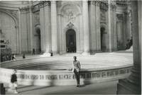 Original oversize photograph of Arthur Miller at Napoleon's tomb in Paris, circa 1960s