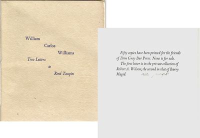 [SPECIAL PRESS] TWO LETTERS TO RENE TAUPIN