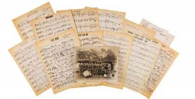 Twelve Compositions by Maceo Jefferson [with] Photograph of the Plantation Orchestra, Featuring Jefferson [with] A Signed Note by Jefferson, c. 1964