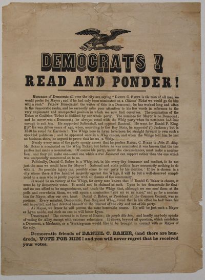 DEMOCRATS! READ AND PONDER!