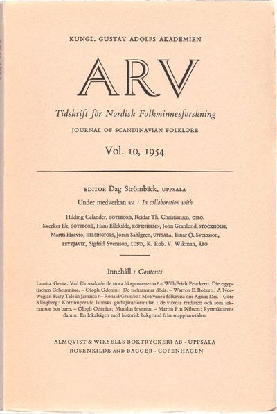 Arv. Tidskrift för nordisk folkminnesforskning. /…