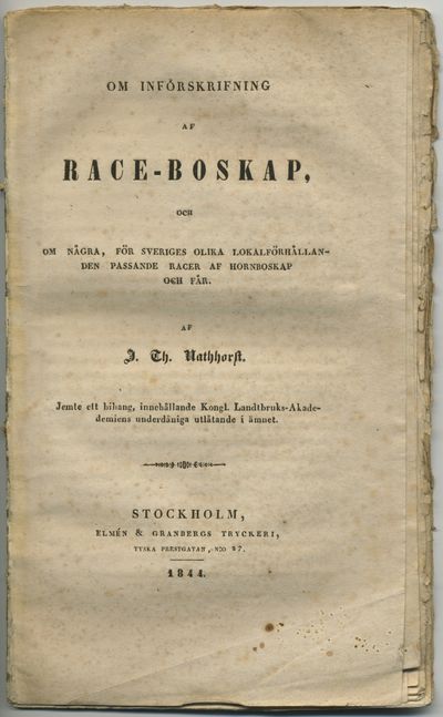 Om införskrifning af race-boskap, och om några,…