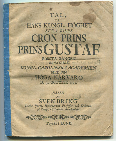 Tal, då hans kungl. höghet cron prins prins…