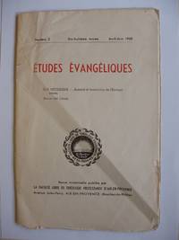 Ã�tudes Ã�vangÃ©liques -- NumÃ©ro 2 - Dix-huitiÃ¨me AnnÃ©e - Avril-Juin 1958 de Meuleman, Dr. G.-E - 1958