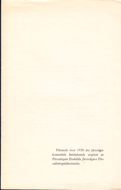 Yttrande över 1936 års järnvägskommités…