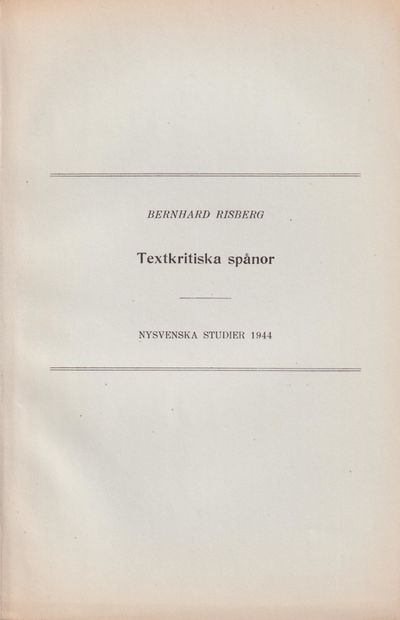 Textkritiska spånor. 4. [= rubrik].