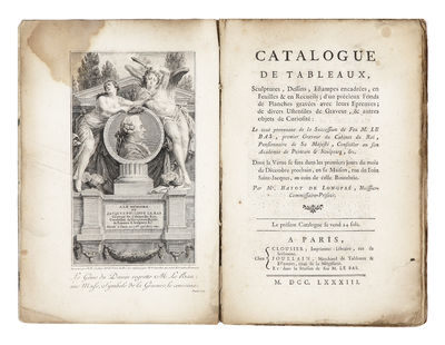 Catalogue de Tableaux, Sculptures, Dessins, Estampes encadrées, en feuilles & en Recueils; d’un précieux Fonds de Planches gravées avec leurs Epreuves; de divers Ustensiles de Graveur, & autres objets de Curiosité: Le tout provenant de la Succession de feu…Dont la Vente se fera dans les premiers jours du mois de Décembre prochain, en sa maison…Par M. Hayot de Longpré…
