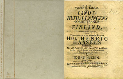 Velmente tankar om landthushållningens…