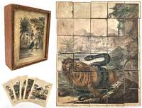 Early Victorian Children's Block Puzzle Depicting Exotic Adventure Scenes