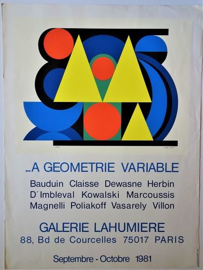 A Geometrie Variable, Galerie Lahumiere, Septembre - Octobre 1981: Exhibition Poster