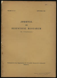 Journal For Scientific Research: Volume II, No. 1, September, 1953