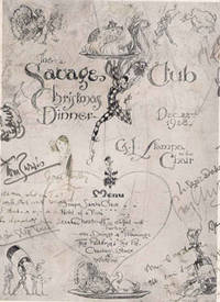 image of Savage Club Menu for the 1929 House Dinner, signed by the Chairman Tom Purvis with original cartoon sketch