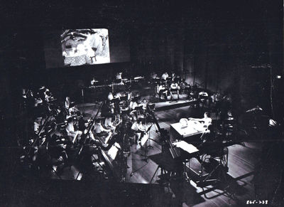 The Many Adventures of Winnie the Pooh (Original photograph of Wolfgang Reitherman and Buddy Baker at work on soundtrack, circa 1977)