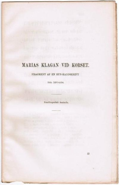 Marias klagan vid korset. Fragment af en…