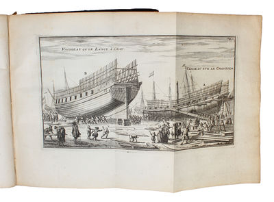 L'Art de Batir les Vaisseaux, et d'en perfectionner la Construction; de les Garnier de leurs Apparaux, les mettre en Funin, les Manoeuvrer, &c. avec la Coupe d'un Vaisseau du Premier Rang, les Devis de plusieurs Sortes de Vaisseaux... outre les Pav... - [THE "L'ALLARD FRANCAIS"] (photo 3)