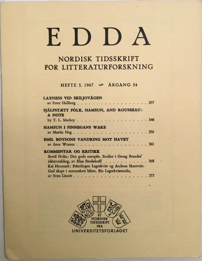 Nordisk tidsskrift for litteraturforskning. Hefte…