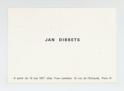 Exhibition postcard: Jan Dibbets (opens 12 May 1977)
