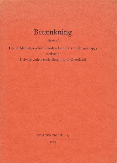 Betænkning vedrørende Besejling af Grønland