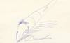 Sketch by Levine of his classic fountain pen with the artist's face forming the pen's nib, Signed