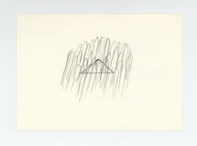 Exhibition postcard: Reiner Ruthenbeck: Nasses Tuch, Schnelle Scheibe, Klebefläche, und Andere Objekte (2-30 December 1972)