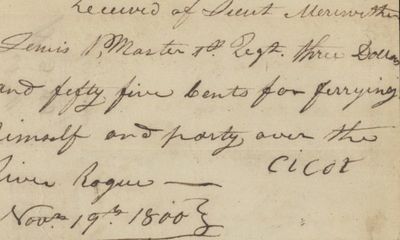 On the Cusp of Greatness, a 26-Year-Old Meriwether Lewis, 3 Months Before His Calling from Thomas Jefferson, Crosses Frontier America By Ferry With His Troop