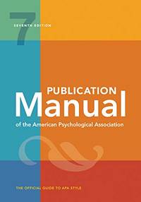 Publication Manual Of the American Psychological Association