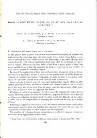 cover of High atmospheric pressure as an aid to cardiac surgery