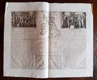 An antique copper plate map of the United Kingdom and Ireland by Henri Chatelain, inset within...