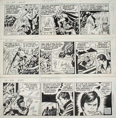The World's Greatest Superheroes. Daily comic strip, original artwork. [12/20, 12/21, and 12/22 1978]