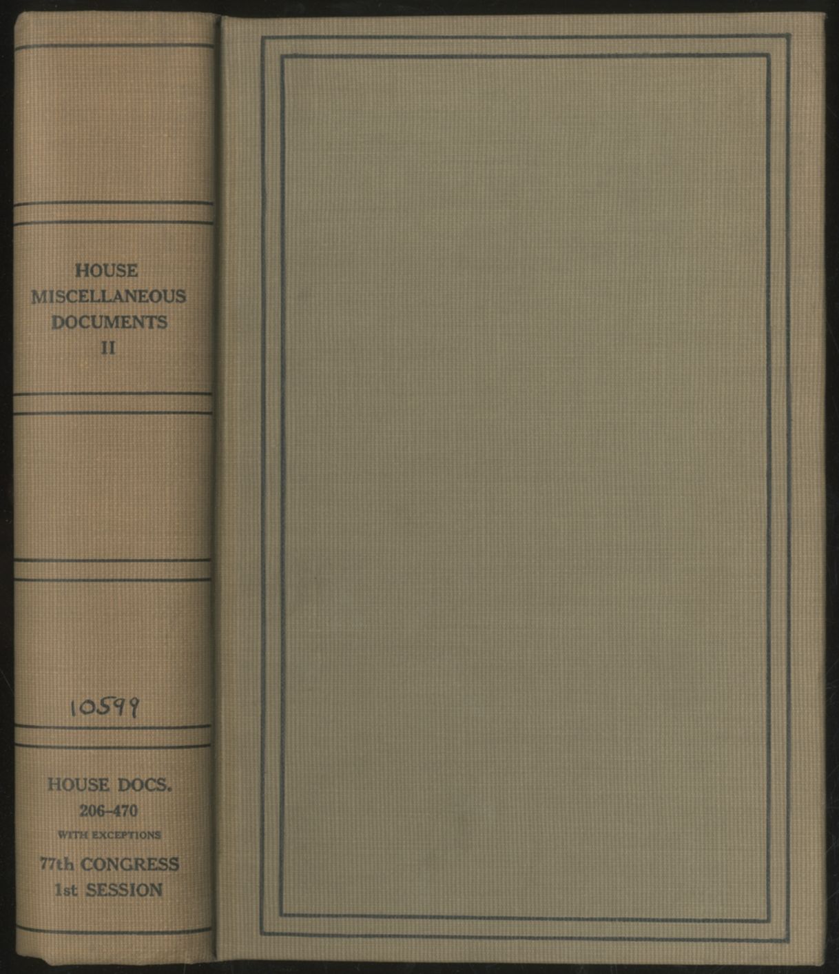 House Documents: 77th Congress, 1st Session, Janua