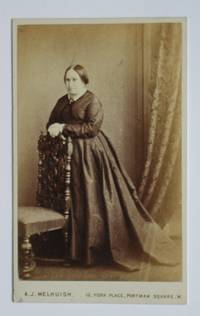 Carte De Visite Photograph: Studio Portrait of an Unknown Lady Beside a Chair.