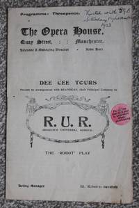 R. U. R.: Rossum's Universal Robots - The Robot Play - Original November 1923 Theatre Programme for the Opera House, Manchester - 1st Provincial Tour