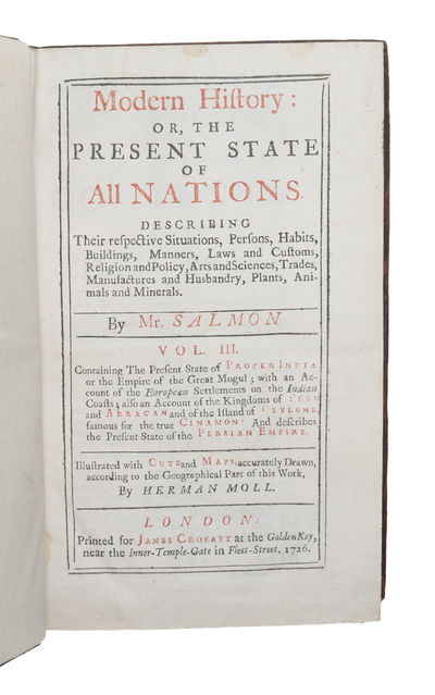 Modern History: or, the Present State of all Nations. Describing their respective Situations, Persons, Habits, Buildings (...) Vol. 3. India, Ceylone, Persian Empire ect.... (photo 2)