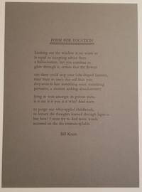 POEM FOR LOCATION by Knott, Bill - 2000