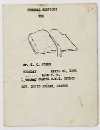 Funeral Services for Mr. K.C. Jones [caption title] [with:] [Handwritten Notes for the Funeral Service]