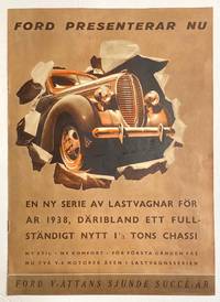 image of Ford presenterar nu en ny serie av lastvagnar för år 1938, däribland ett fullständigt nytt 1 1/2 tons chassi