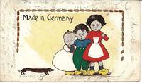 Children in Wooden Shoes &amp; Dachshund on 1907 Comic Postcard de USA - Unknown Printer - May 17, 1907