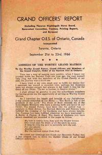 Grand Officer's Report, Grand Chapter O.E.S. Of Ontario, Canada