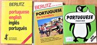 Lot of Three: Berlitz Portuguese Phrase Book, Portuguese English Dictionary, and Portuguese for...