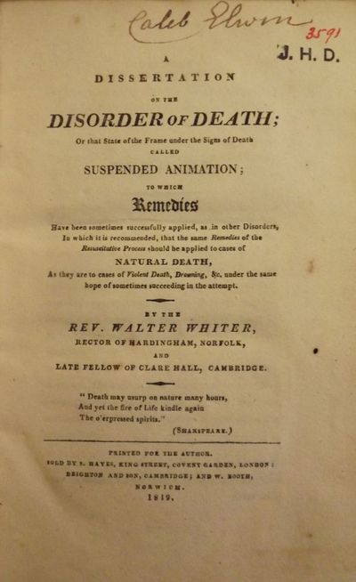 A DISSERTATION ON THE DISORDER OF DEATH
