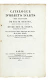Catalogue d’Objets d’Arts des Cabinets de…Précédé d’une Notice historique sur chacun de ces deux Artistes. Par F.L. Regnault-Delalande…